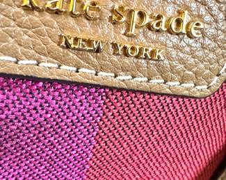 Kate Spade New York Pebbled Leather Satchel Crossbody Handbag with Stripe