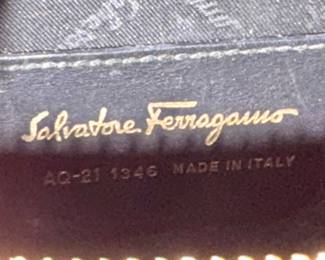 Salvatore Ferragamo Black Leather Gancini Shoulder Bag
