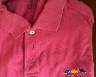 Vintage GAP Piqué Polo Shirt Pink Embroidered ‘96 Golf Logo 