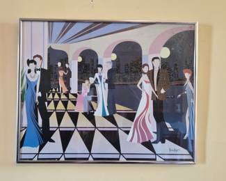 "Metropolitan Nightlife" 1986 Art-Deco Style Print by Norma Heyn