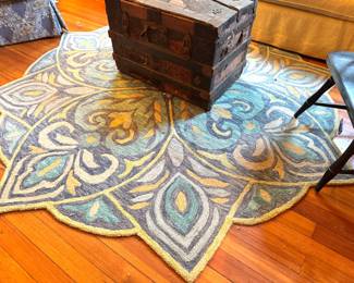 Mandala Star Shaped Floral Hand-Tufted Wool Area Rug