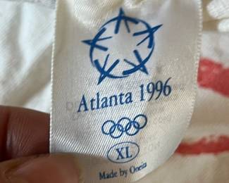 Vintage Atlanta 1996 Olympic Games T-Shirt USA White Graphic Olympic