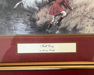 Framed George Wright "Full Cry" Print