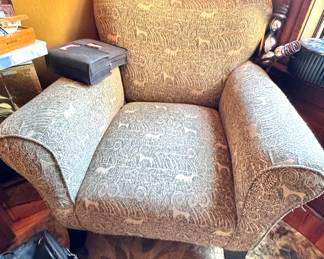Contemporary Safari Print Upholstered Club Chair