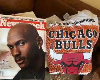 Michael Jordan Newsweek Magazine (January 25, 1999) & Vintage Chicago Bulls NBA Champions T-Shirt