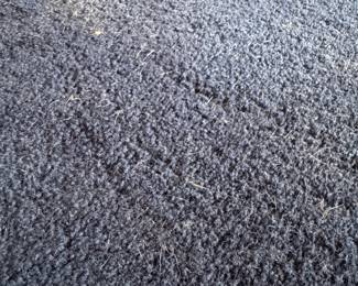 Solid Navy Blue Hand-Tufted Wool Oval Area Rug