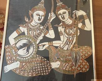 Thai phin or lute-like instrument artwork
