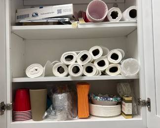 Lot #4 Office Cleanout Lot Cleaning Supplies Disposables Envelopes Holiday Decor