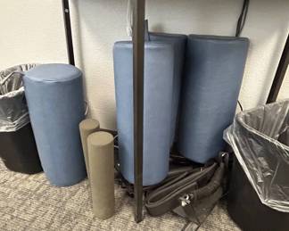 Lot #17 Massage Table Bolster Set Blue Vinyl Cylinder Positioning Pillows Chiropractic