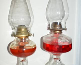 Vintage Hurricane Glass lamps