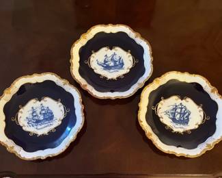 Set Of 3 Vintage Porcelain Decorative Plates