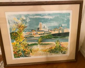 Claude Grosperrin Signed Lithograph Waterscape