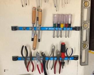 A few tools with magnetic holders