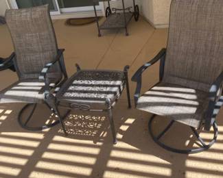 Outside Chairs And Stand Lot
