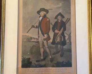 Vintage Framed Golf Engraving To The Society Of Goffers At Blackheath After Lemuel Francis Abbott