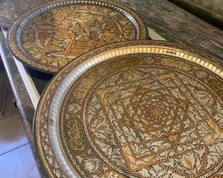 Vintage Islamic Metal Trays