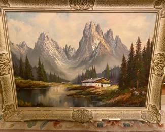 Majestic Mountain Scape On Canvas