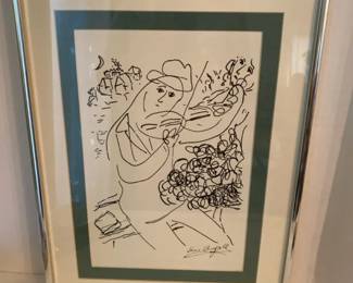 006 Der Geiger The Violinist By Marc Chagall Signed Lithograph