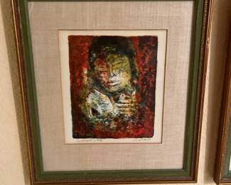 Lithograph Print By Hoi Ledabang Girl With White Dove