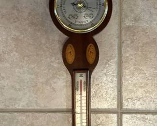 Vintage Banjo Barometer And Weather Station