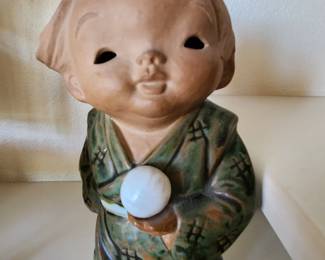 Vintage Japanese FOYD Clay Pottery Terra Cotta Boy figurine - Circa 1960's. 