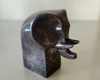 Dansk Designs...Elephant Paperweight...by Gunnar Cyren in Japan...Circa 1970's. 