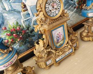 19th Century French Mantel Clock - Style of Louis XVI and Sevres. 