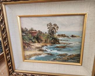 Mid-Century Moderns Original Oil Painting....Seacape by E. R. Neffson