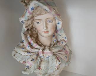 Eduard Stellmachr for Amphora procelain Female bust! Art Nouveau. 