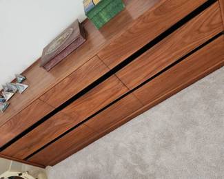 Dillingham Mid-Century Modern Walnut Credenza Dresser designed by Merton Gershun. Circa 1960's. 