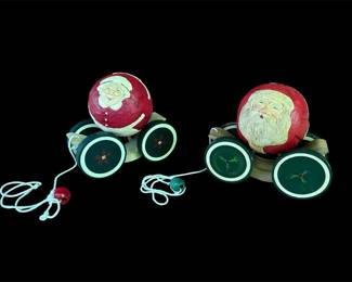 BRIERE Folk Art Holiday Pull Along Toys