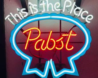 008 Vintage PABST Blue Ribbon Beer Neon Sign