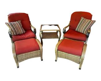 HAMPTON BAY Sanopelo Chairs With Ottoman And Table