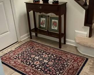 Console Table with Drawer, Shelf Accent Rug