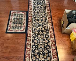 Coordinating Area Rug and Runner Set with Floral Motif