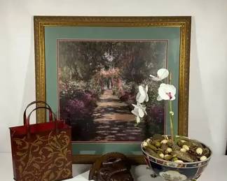Garden Scene Artwork with Decorative Accents