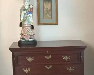 Nightstand with Pullout Desktop and Lamp
