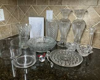 Crystal and Cut Glass Vases, Bowls, and Decorative Serving Pieces