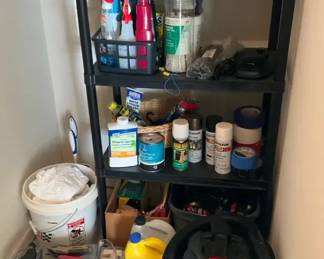 Utility Shelving Unit with Shop Vacuum Garage Supplies