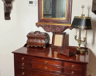 Hall Console Table with Nine Drawers and Lower Shelf