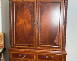 Wooden Armoire TV Cabinet with Six Drawers