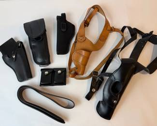 Vintage Law Enforcement Duty Holster Leather Gear Lot Bianchi Safariland