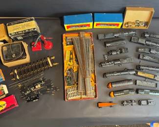 HO Scale Model Train Collection with Locomotives, Track, Transformers Parts