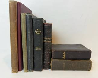 Antique Vintage Religious Books Collection Including Prayer Books Swedish Texts