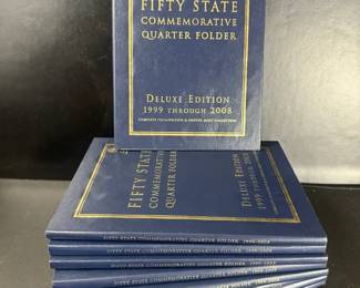 Whitman Fifty State Commemorative Quarter Folder Collection, 9 Partially Filled Albums
