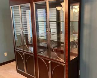 Contemporary TwoPiece Glass Display Cabinet