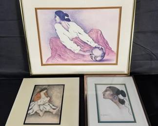 R.C. Gorman Framed Prints Ceramic Art Tile Collection, Native American Southwest Art