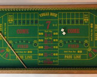 Vintage Dant Vegas Dice Craps Tabletop Game Set with Dice Stick