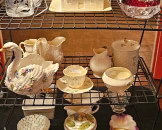Belleek butter dish