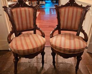 Victorian antique arm chairs